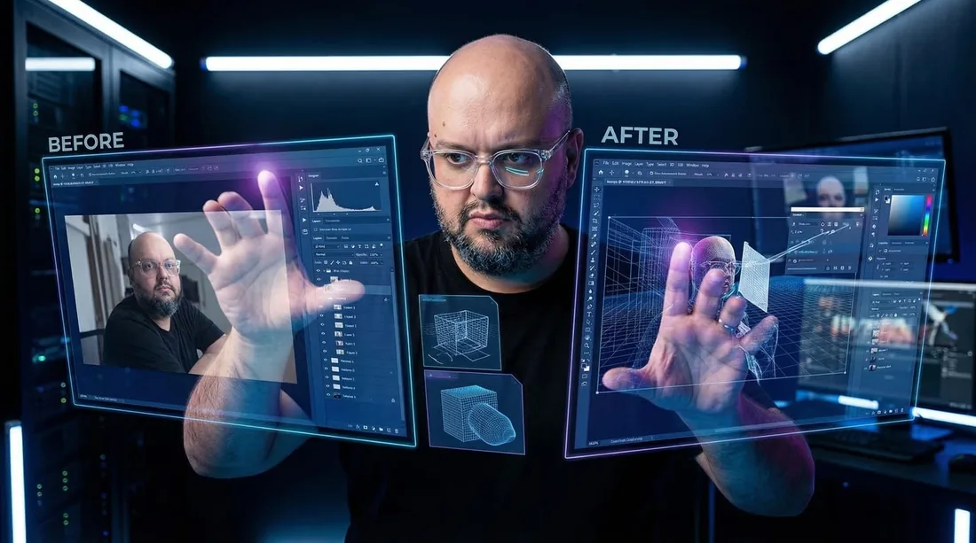 Pablo Ballester trabajando en postproducción